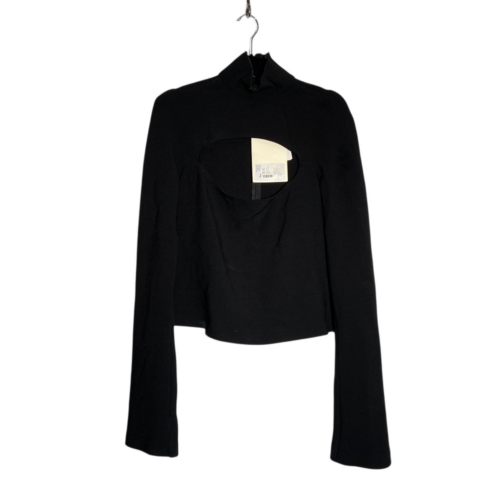 NWT A.W.A.K.E. MODE Cutout jersey turtleneck top in black size 44 - Picture 5 of 10